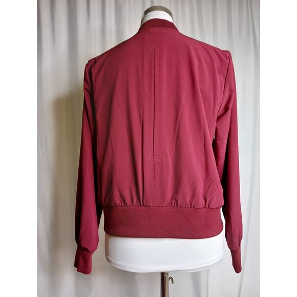 BR Standard flyweight Bomber jacket crystal claret burgundy Banana Republic SP - Picture 2 of 9